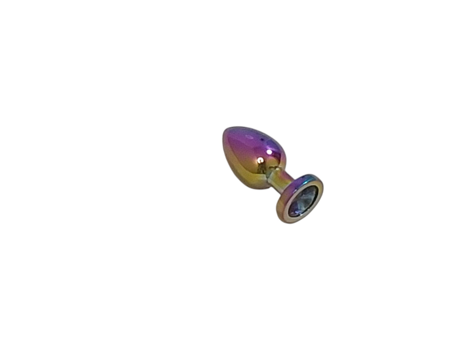 Round Metal Butt/Anal Plug Medium (Pine Cone Shaped) with Coloured Gem
