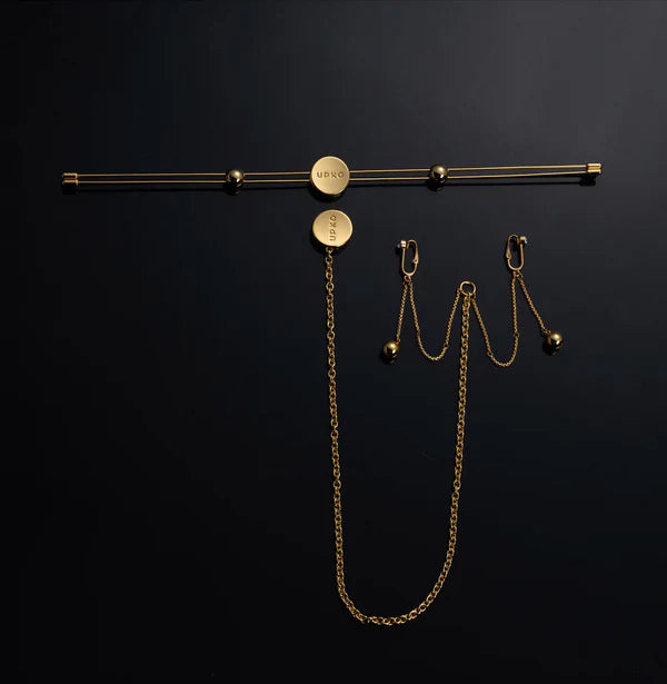 Double Bar Vibration Nipple Clamps & Clitoral Chain Accessories Set