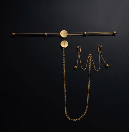 Double Bar Vibration Nipple Clamps & Clitoral Chain Accessories Set