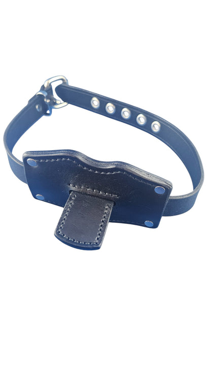 100% Leather Tongue Gag with Tongue Depressor – Adjustable BDSM Restraint Gag