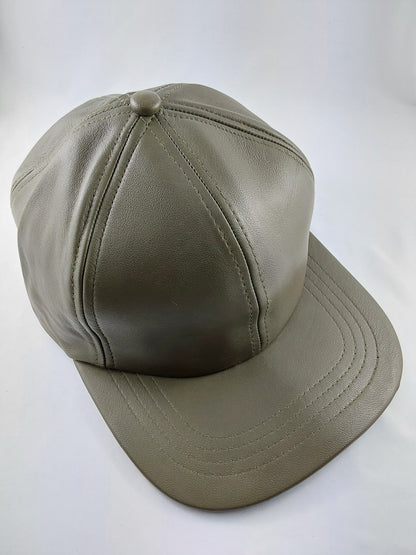 100% Hand Made, 6 Panel Sheep Leather, Mid Crown, Unisex Baseball Cap with Velcro Adjustable Back Strap