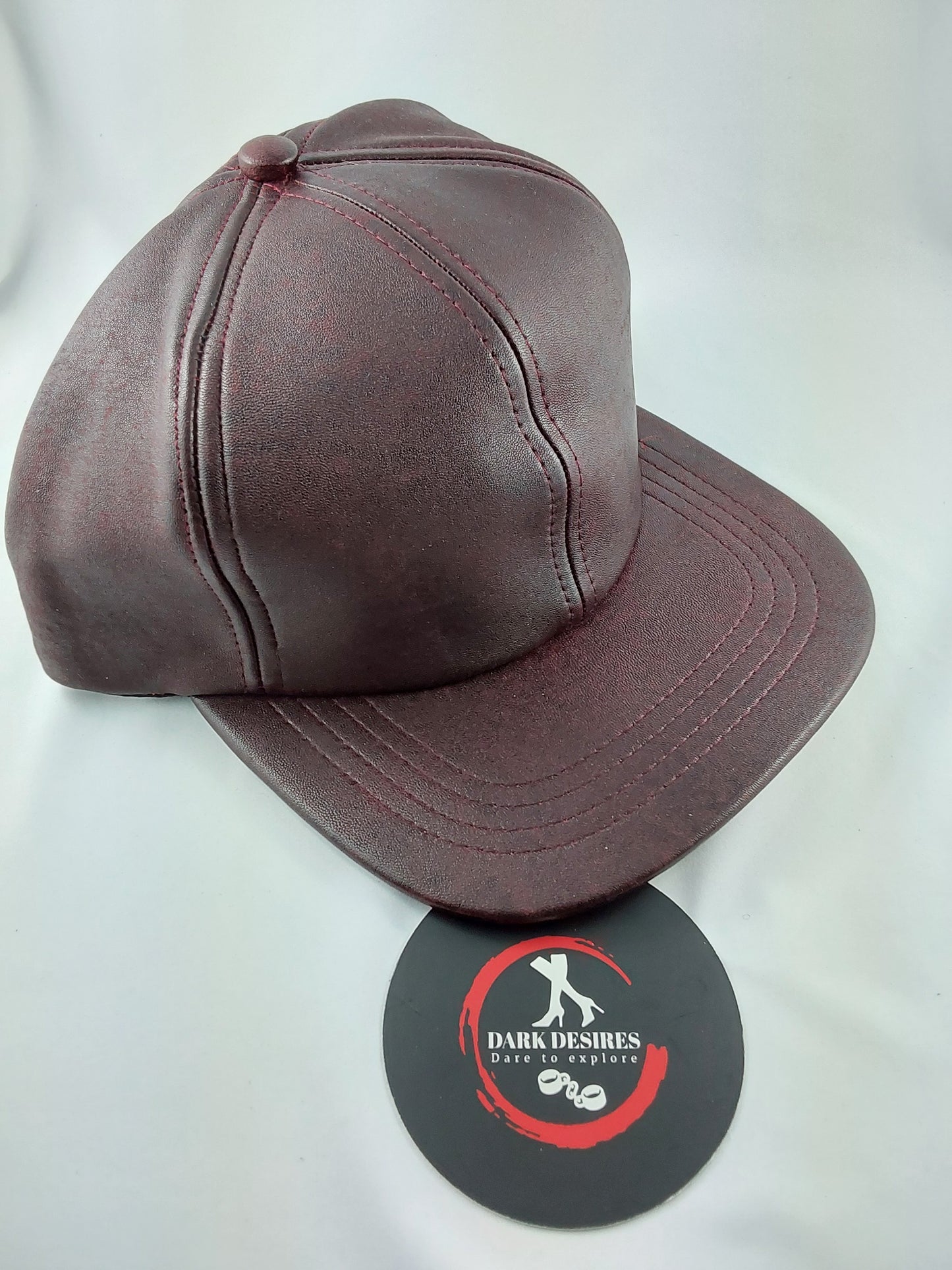 100% Hand Made, 6 Panel Sheep Leather, Mid Crown, Unisex Baseball Cap with Velcro Adjustable Back Strap