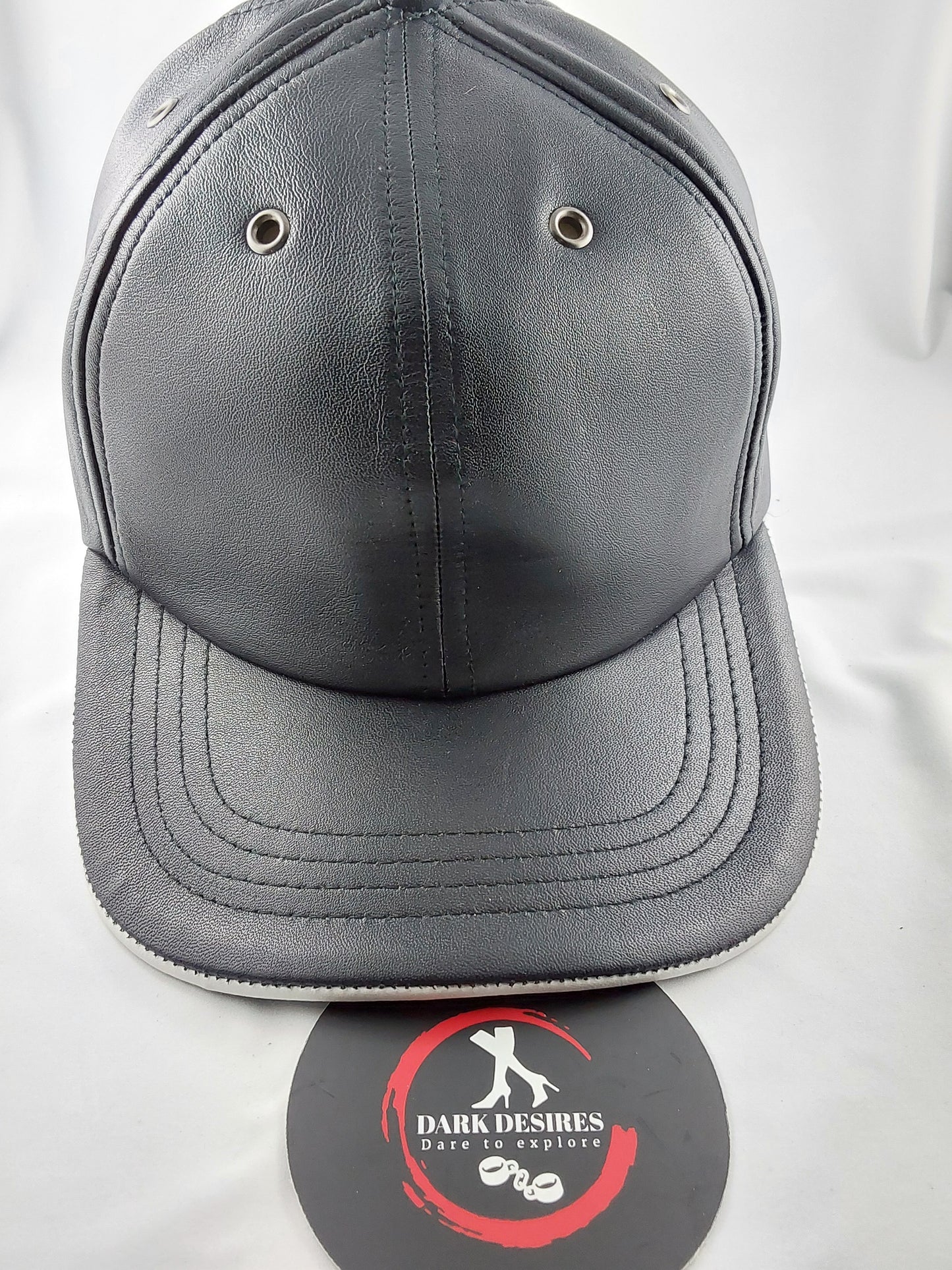 100% Hand Made, 6 Panel Sheep Leather, Mid Crown, Unisex Baseball Cap with Velcro Adjustable Back Strap