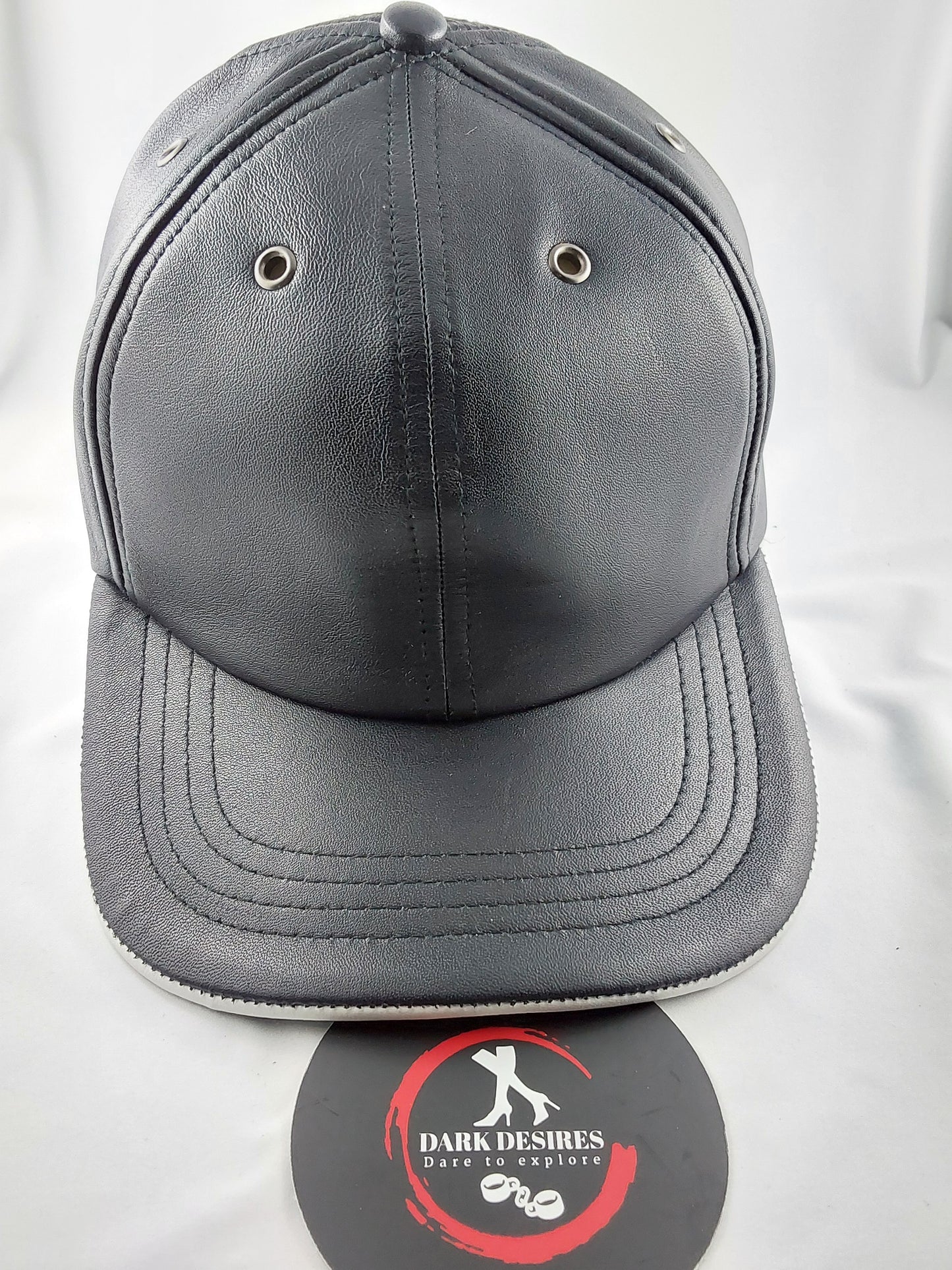 100% Hand Made, 6 Panel Sheep Leather, Mid Crown, Unisex Baseball Cap with Velcro Adjustable Back Strap