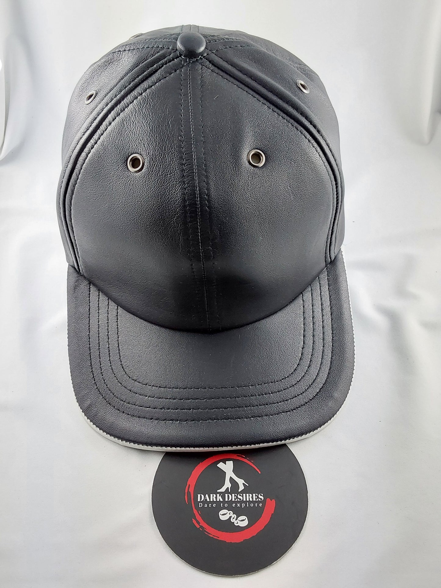 100% Hand Made, 6 Panel Sheep Leather, Mid Crown, Unisex Baseball Cap with Velcro Adjustable Back Strap