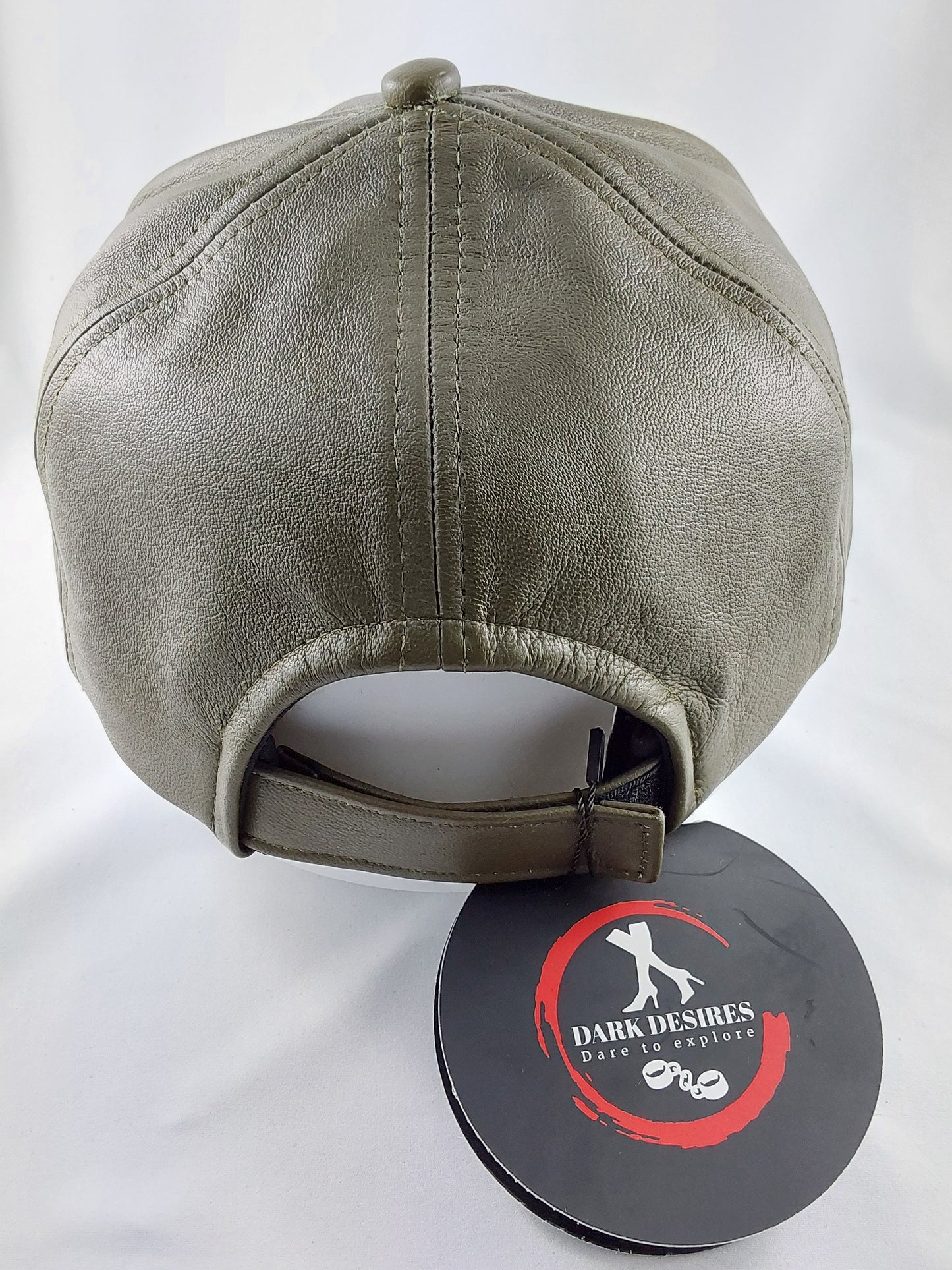 100% Hand Made, 6 Panel Sheep Leather, Mid Crown, Unisex Baseball Cap with Velcro Adjustable Back Strap