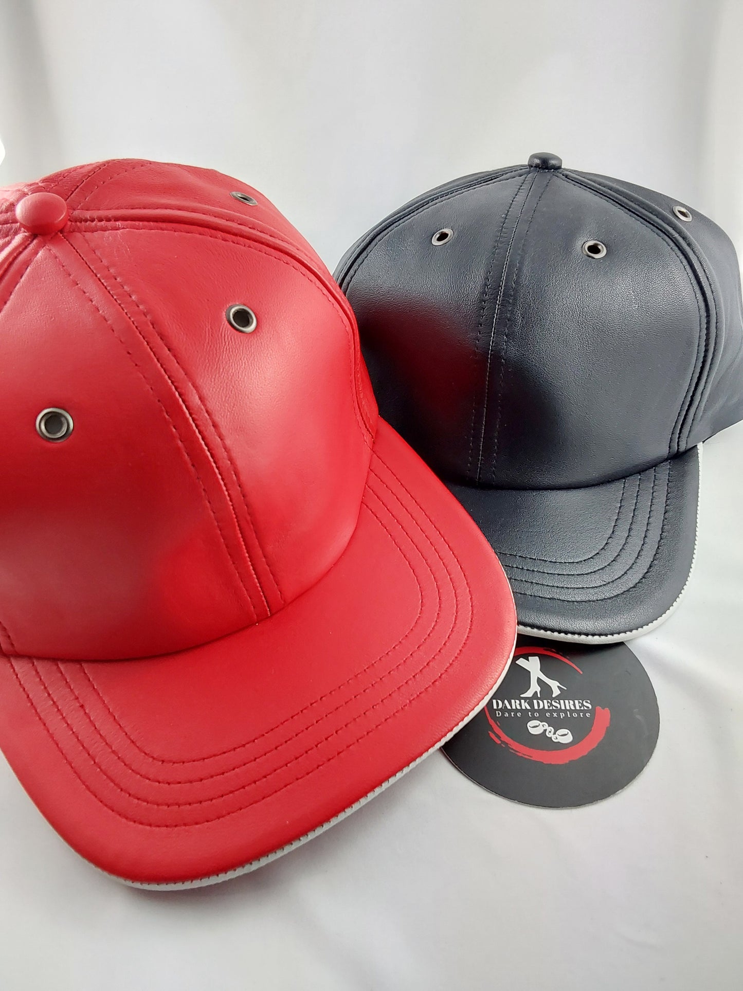 100% Hand Made, 6 Panel Sheep Leather, Mid Crown, Unisex Baseball Cap with Velcro Adjustable Back Strap