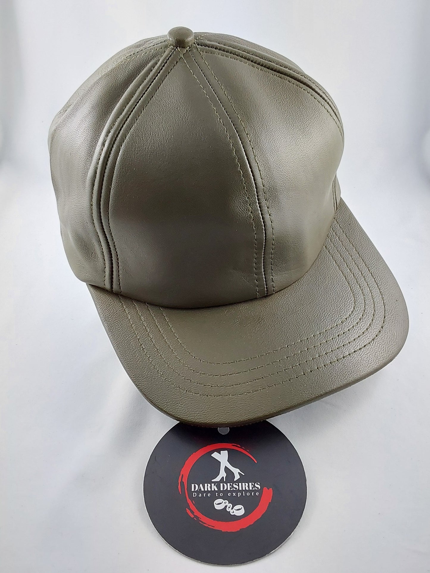 100% Hand Made, 6 Panel Sheep Leather, Mid Crown, Unisex Baseball Cap with Velcro Adjustable Back Strap