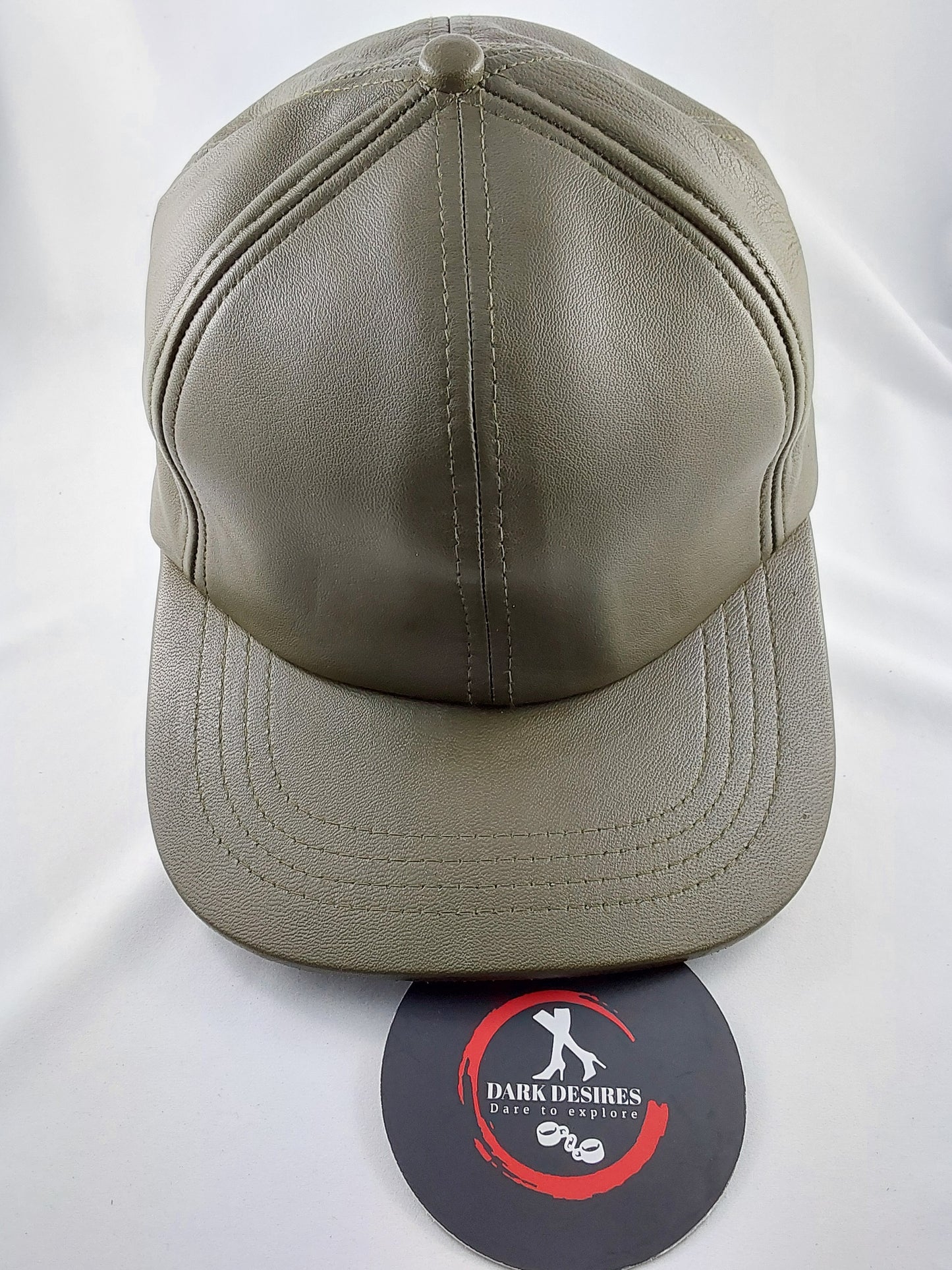 100% Hand Made, 6 Panel Sheep Leather, Mid Crown, Unisex Baseball Cap with Velcro Adjustable Back Strap