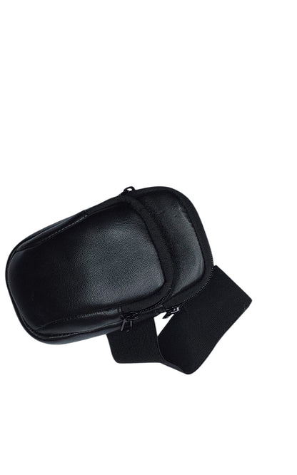 Hand Made Leather Ankle or Arm Bag with twin zippered pockets and Velcro fastener