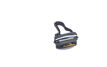 Hand Made Leather Ankle or Arm Bag with twin zippered pockets and Velcro fastener