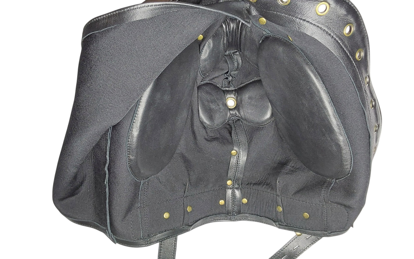 Handmade Leather Sensory Isolation Hood — Black, Lined, Rear Lacing