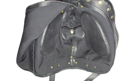 Handmade Leather Sensory Isolation Hood — Black, Lined, Rear Lacing