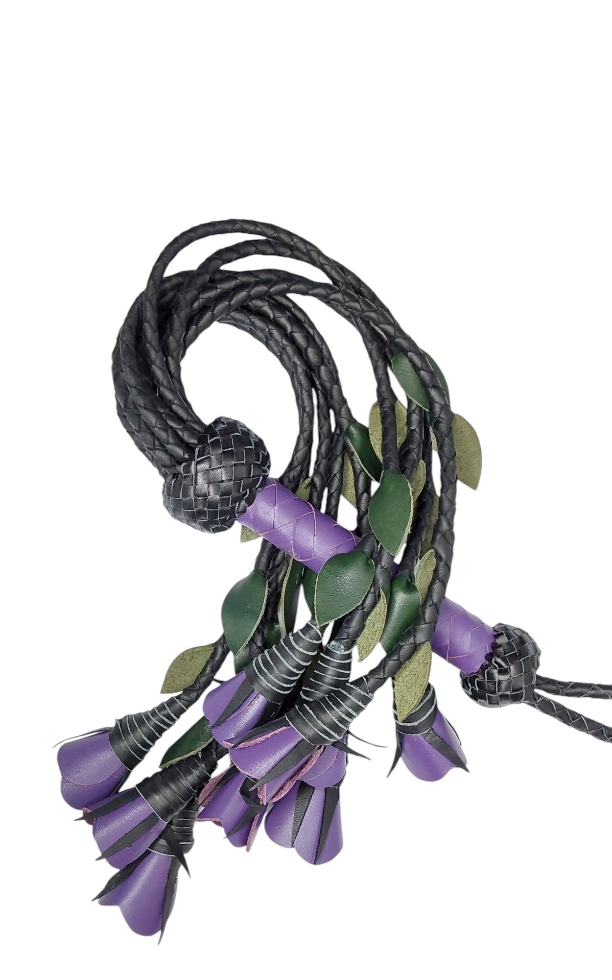 100% Leather Hand Made, Eggplant Purple Splay Floggers Single Sided, Not Stitched
