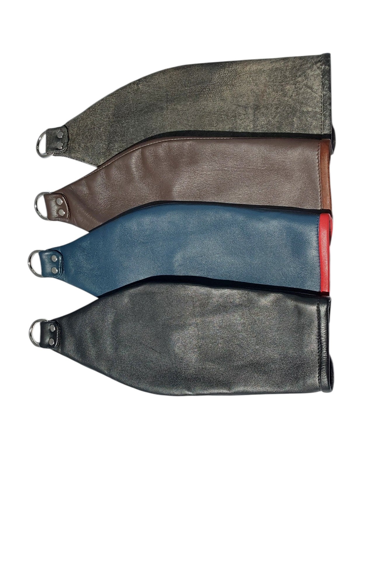 Hand-Made Leather Hand Binder/Mitts — Lace-Up with D-Ring (Pair)