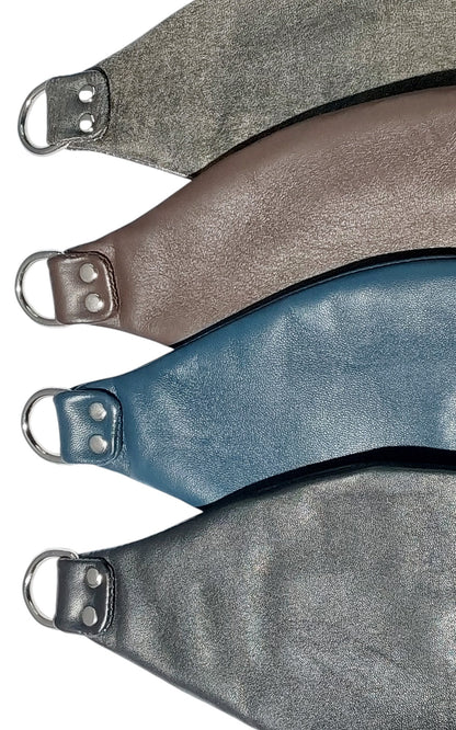 Hand-Made Leather Hand Binder/Mitts — Lace-Up with D-Ring (Pair)