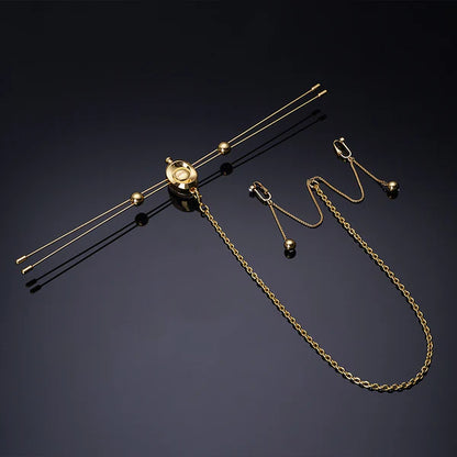 Double Bar Vibration Nipple Clamps & Clitoral Chain Accessories Set