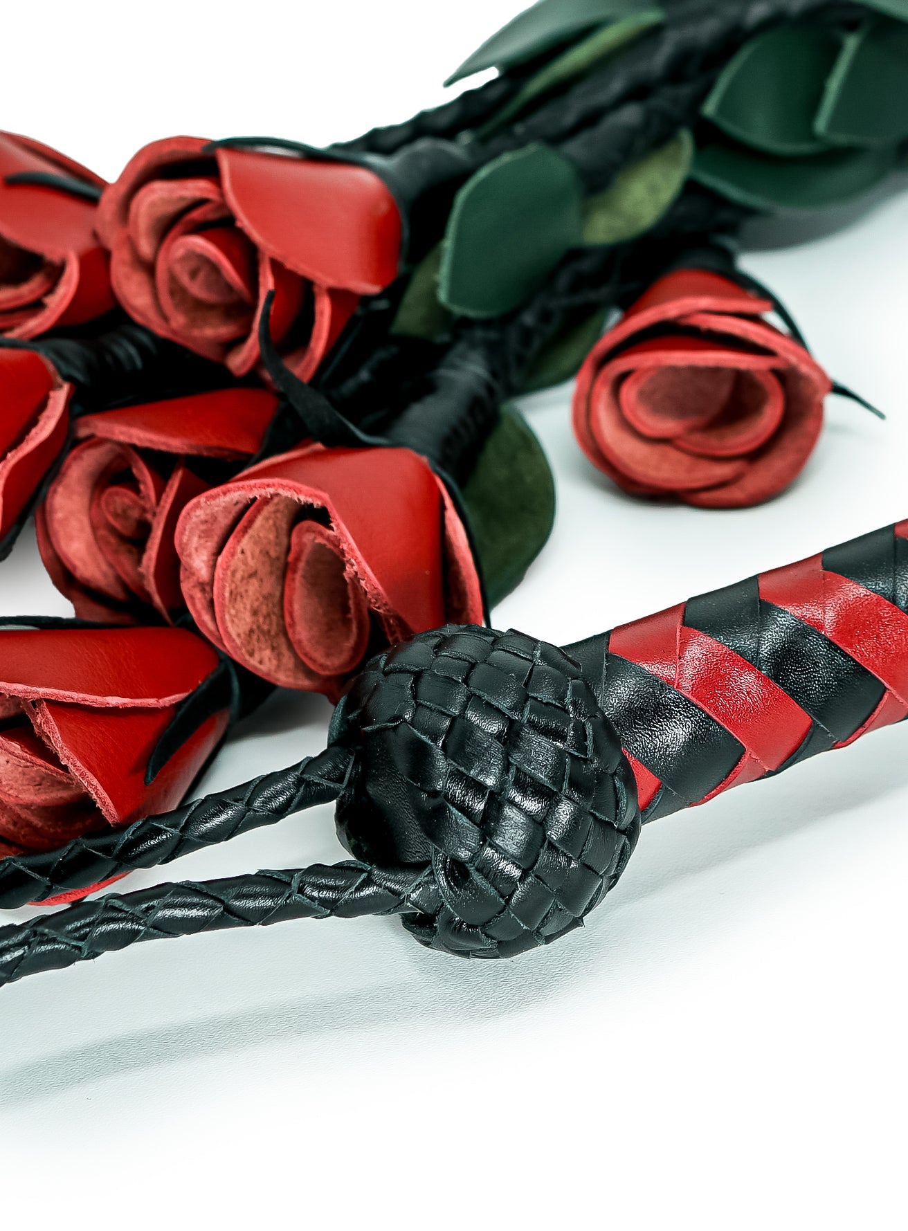 100% Leather Hand Made, Red Splay Floggers Single Sided, Not Stitched