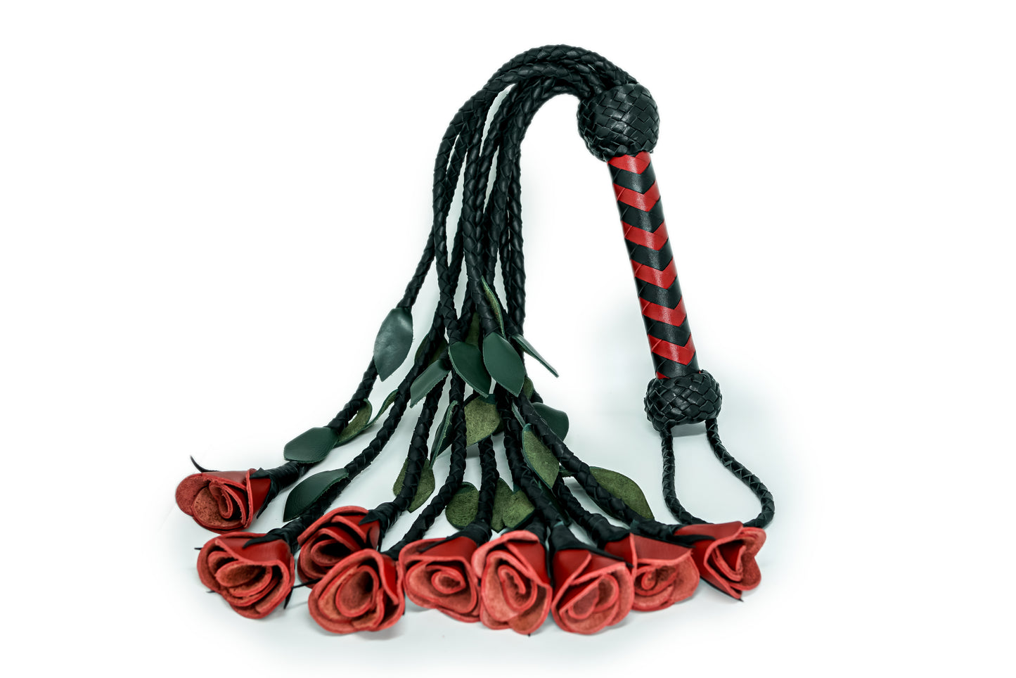 100% Leather Hand Made, Red Splay Floggers Single Sided, Not Stitched