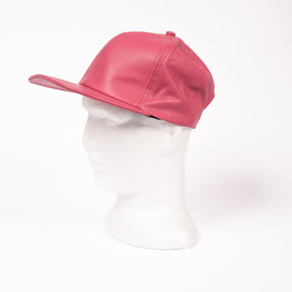 100% Hand Made, 6 Panel Sheep Leather, Full Crown, Unisex Baseball Cap with Velcro Adjustable Back Strap