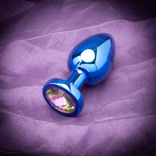 Round Metal Butt/Anal  Plug Large (Pine Cone Shaped) with Coloured Gem