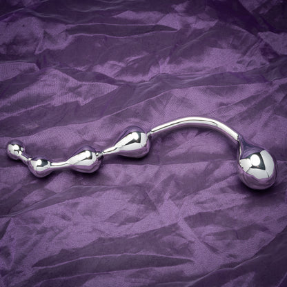 DD Grando Fun Wand – Stainless Steel S-Shaped Dual-Ended Wand | 4 Bulb Beaded Design + Large Bulb End, 23cm
