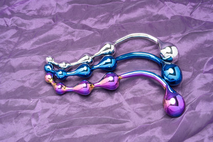 DD Grando Fun Wand – Stainless Steel S-Shaped Dual-Ended Wand | 4 Bulb Beaded Design + Large Bulb End, 23cm