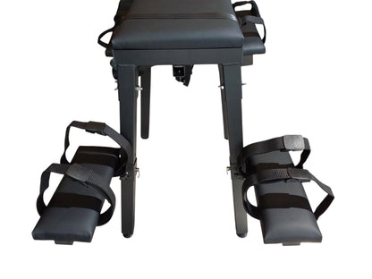 MATURE | Portable Spanking Bench with Headrest – Black Dungeon Furniture | Adjustable Bondage Bench for Restraint & Impact Play