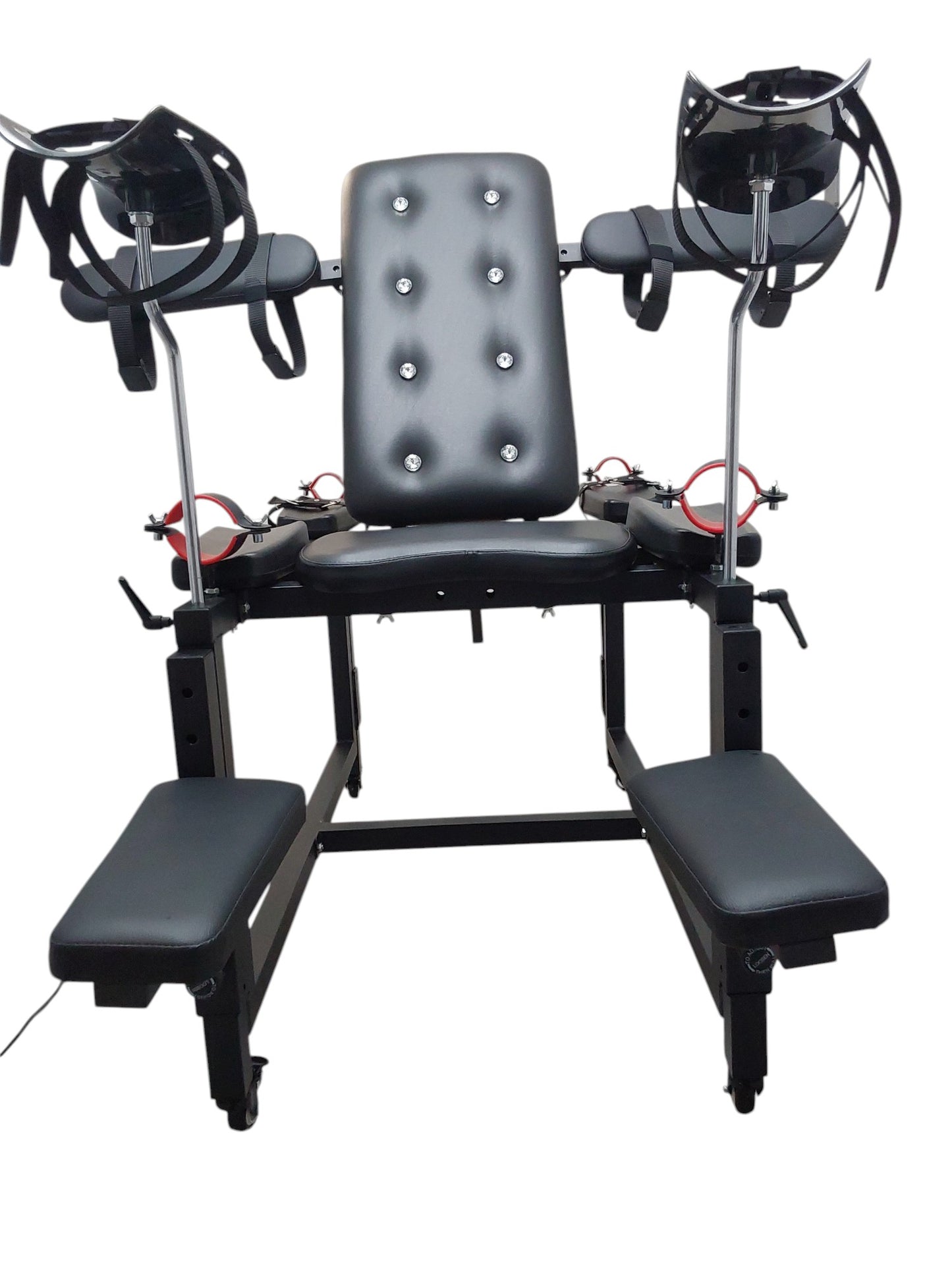 Mature Impact BDSM Bench "Infernal Shadows Bench" Multi position Bondage Bench  with restraints , Adjustable Steel Frame, Black Vinyl