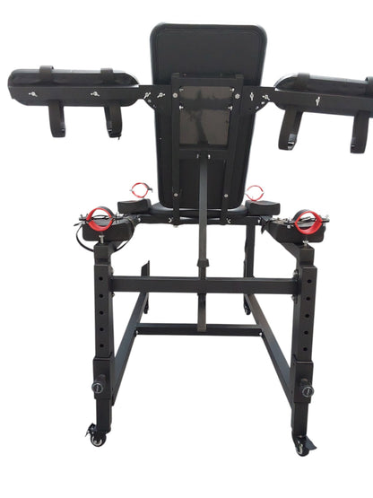 Mature Impact BDSM Bench "Infernal Shadows Bench" Multi position Bondage Bench  with restraints , Adjustable Steel Frame, Black Vinyl