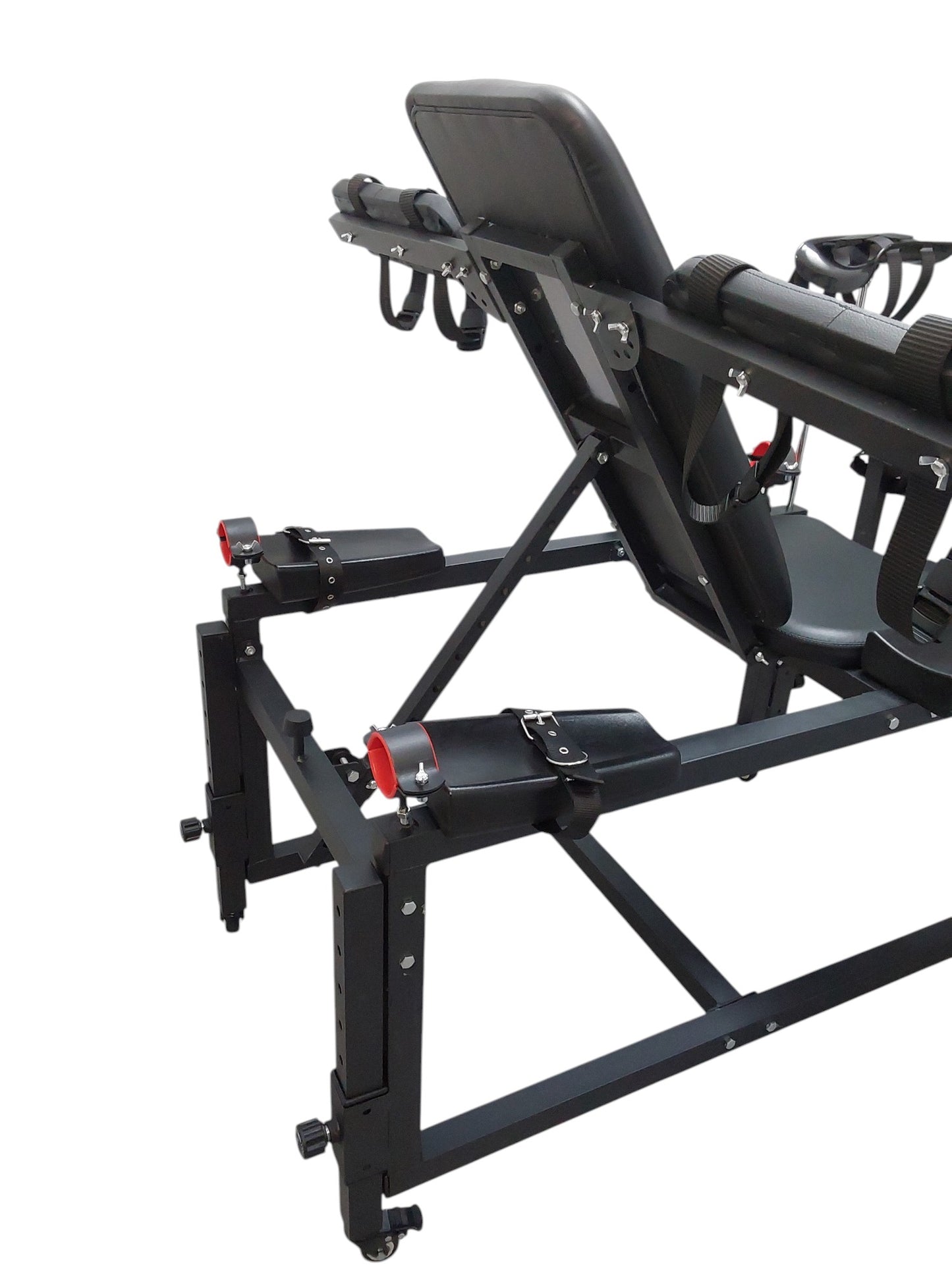 Mature Impact BDSM Bench "Infernal Shadows Bench" Multi position Bondage Bench  with restraints , Adjustable Steel Frame, Black Vinyl