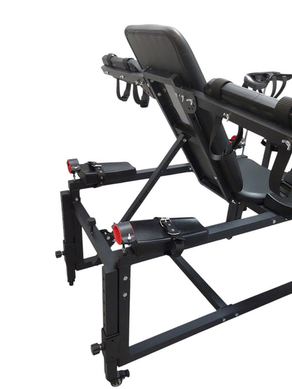 Mature Impact BDSM Bench "Infernal Shadows Bench" Multi position Bondage Bench  with restraints , Adjustable Steel Frame, Black Vinyl
