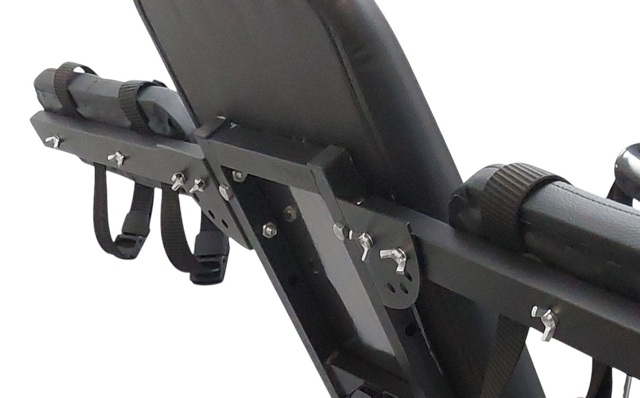Mature Impact BDSM Bench "Infernal Shadows Bench" Multi position Bondage Bench  with restraints , Adjustable Steel Frame, Black Vinyl