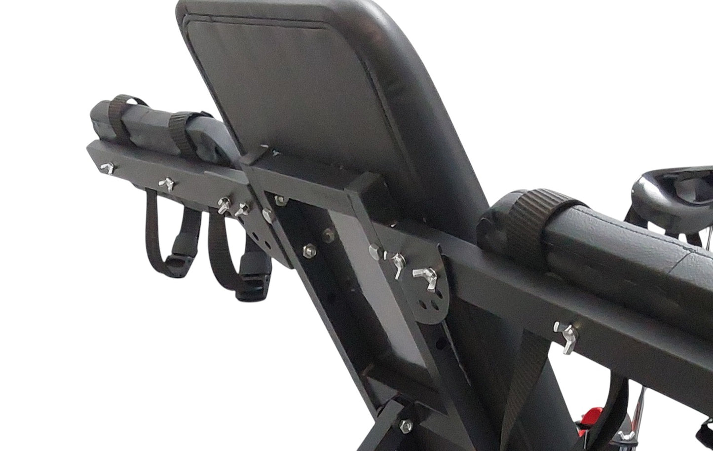 Mature Impact BDSM Bench "Infernal Shadows Bench" Multi position Bondage Bench  with restraints , Adjustable Steel Frame, Black Vinyl