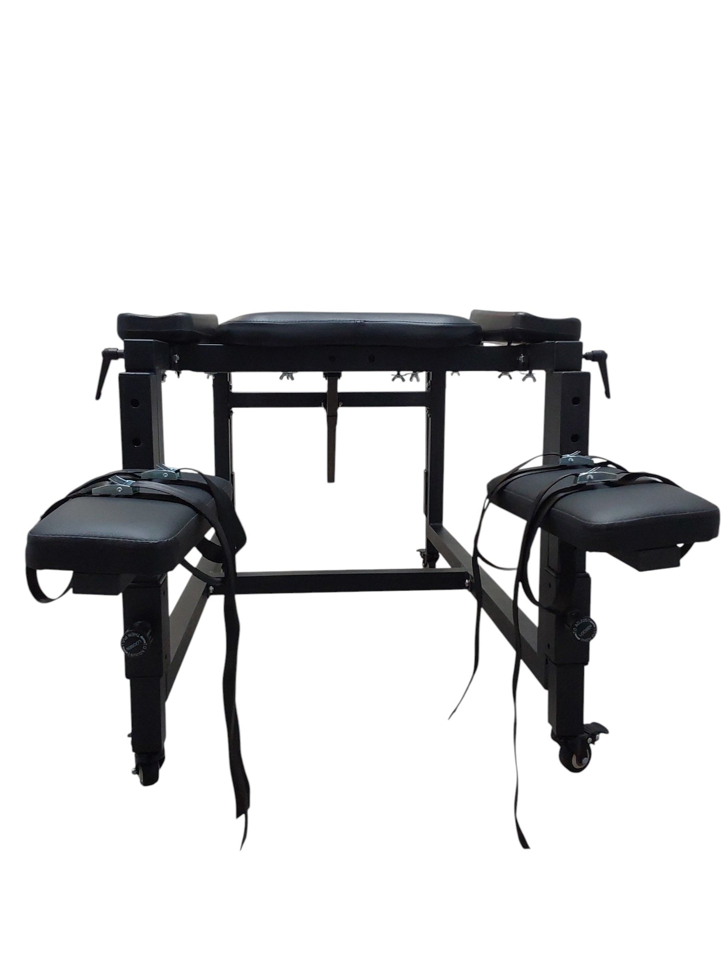 Mature Impact BDSM Bench "Infernal Shadows Bench" Multi position Bondage Bench  with restraints , Adjustable Steel Frame, Black Vinyl