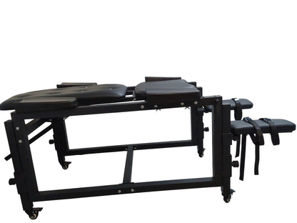 Mature Impact BDSM Bench "Infernal Shadows Bench" Multi position Bondage Bench  with restraints , Adjustable Steel Frame, Black Vinyl