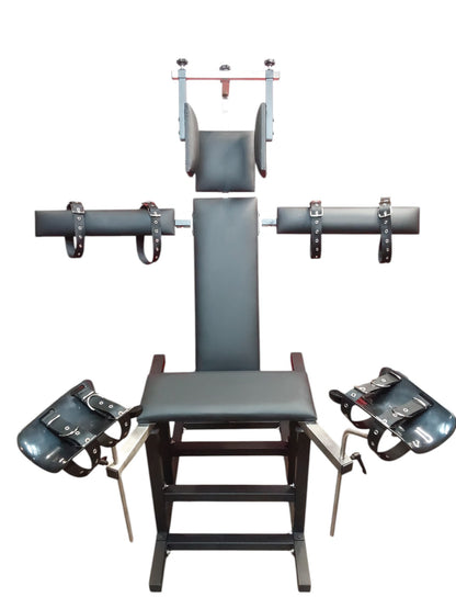 Mature Infernal Punishment Multi-Use Bondage Seat With Restraints  | Heavy-Duty Dungeon Furniture