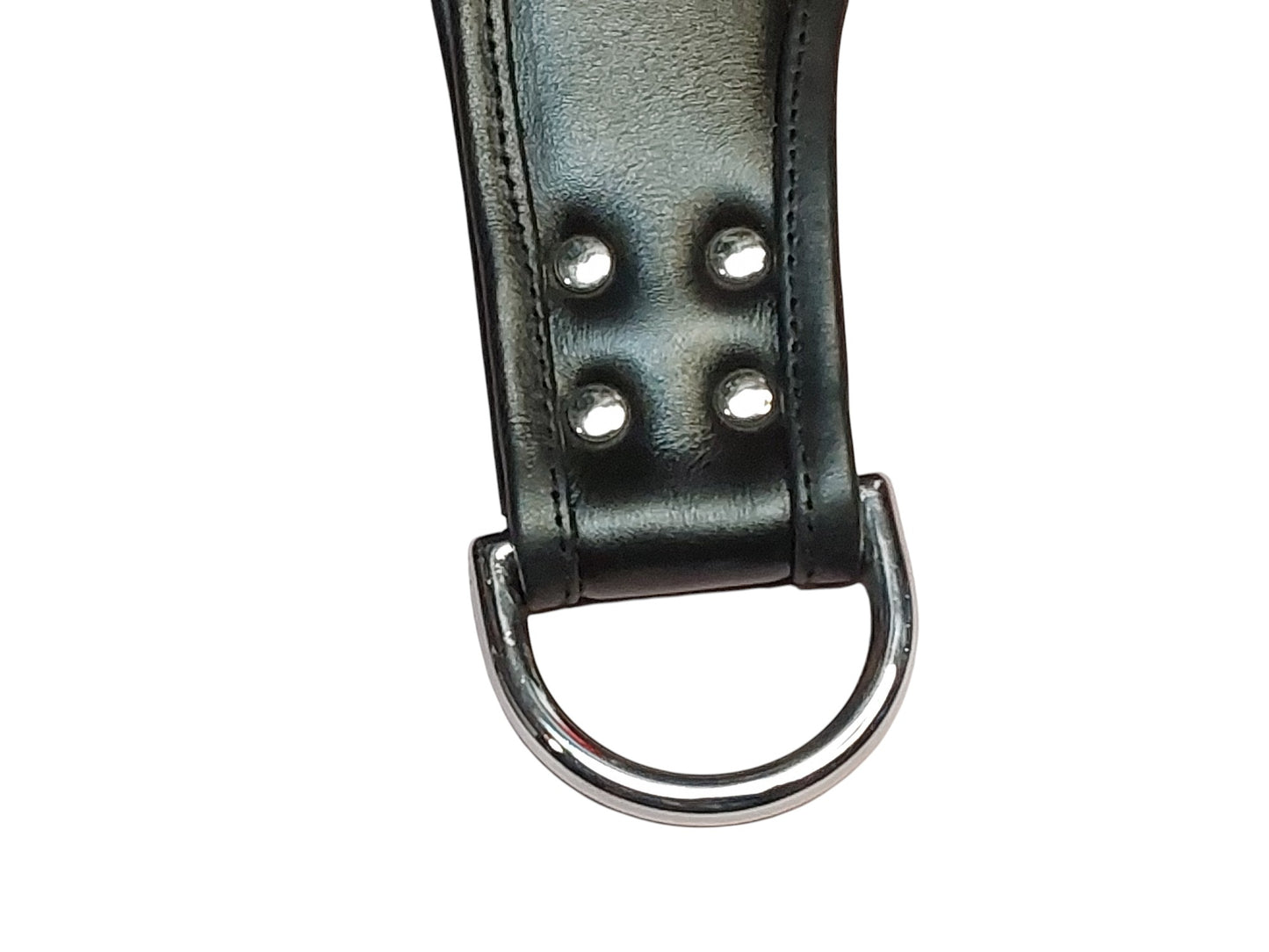 Handmade Black Leather Wrap-Around Wrist & Hand Cuffs — Lined, D-Ring (Pair)