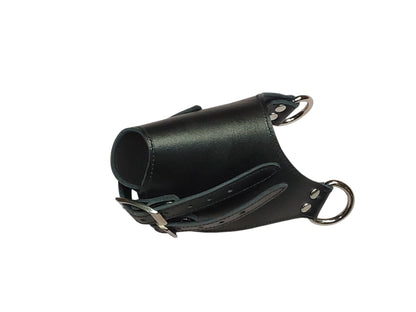 Heavy-Duty Leather Parachute Ball Stretcher — Black, Dual Buckle