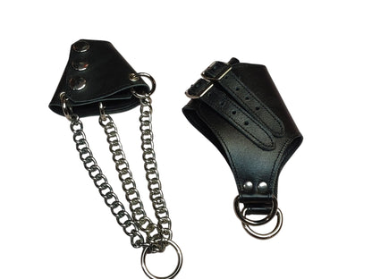 Heavy-Duty Leather Parachute Ball Stretcher — Black, Dual Buckle