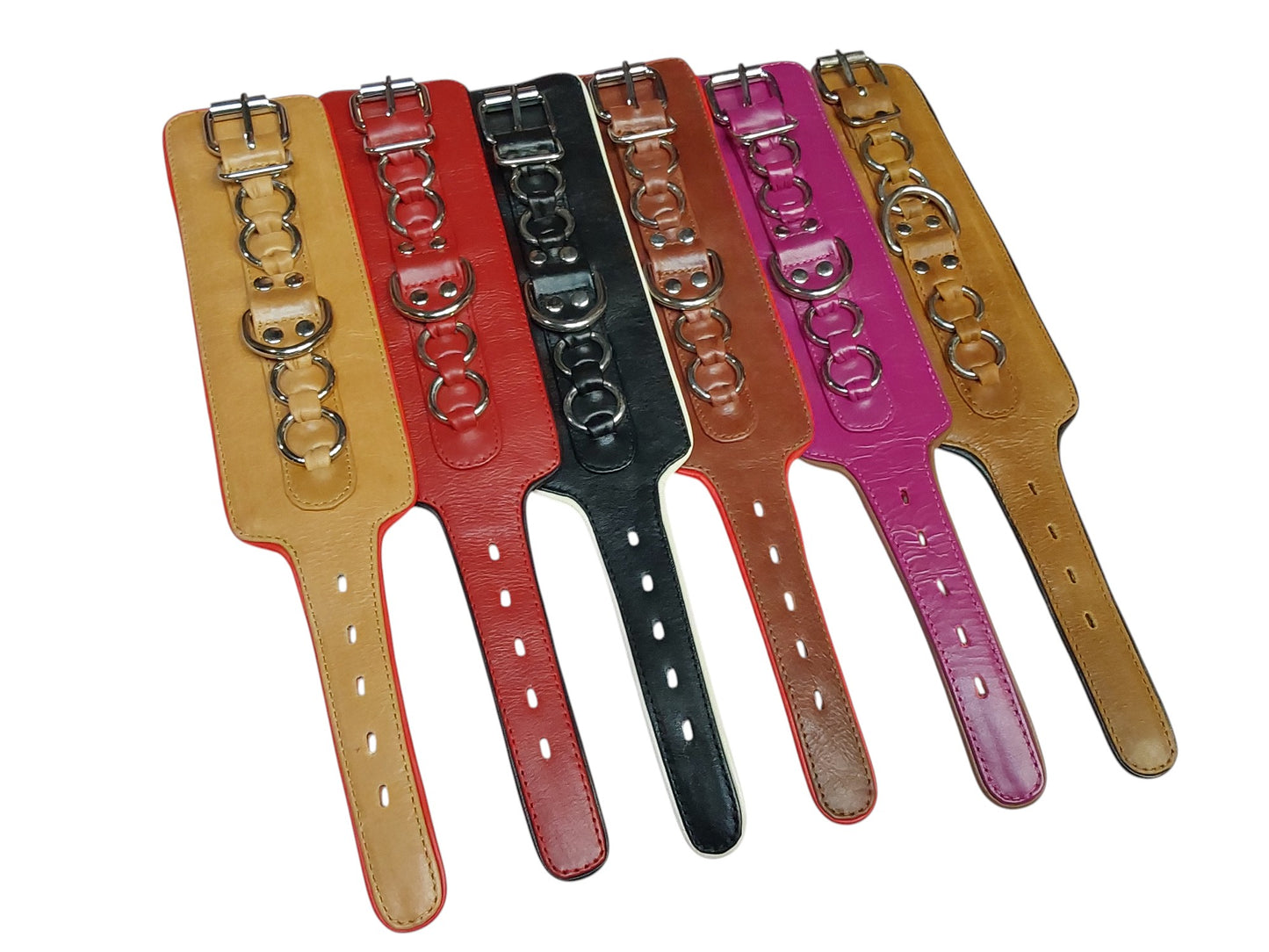 Hand-Made Leather Bondage Cuffs – Padded Wrist Restraints for BDSM & Fetish Play 2 Pieces(Set)