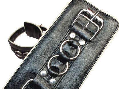 Hand-Made Leather Bondage Cuffs – Padded Wrist Restraints for BDSM & Fetish Play 2 Pieces(Set)