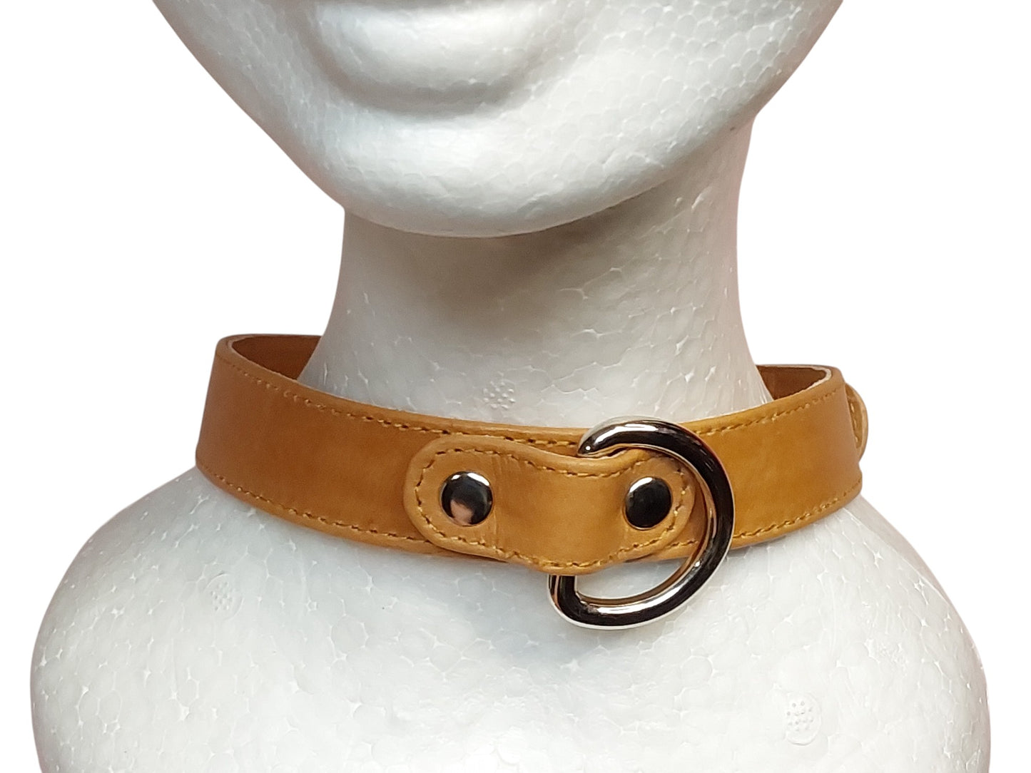 Handmade Leather BDSM/Bondage Double D-Ring Collar with  Reinforced Holes
