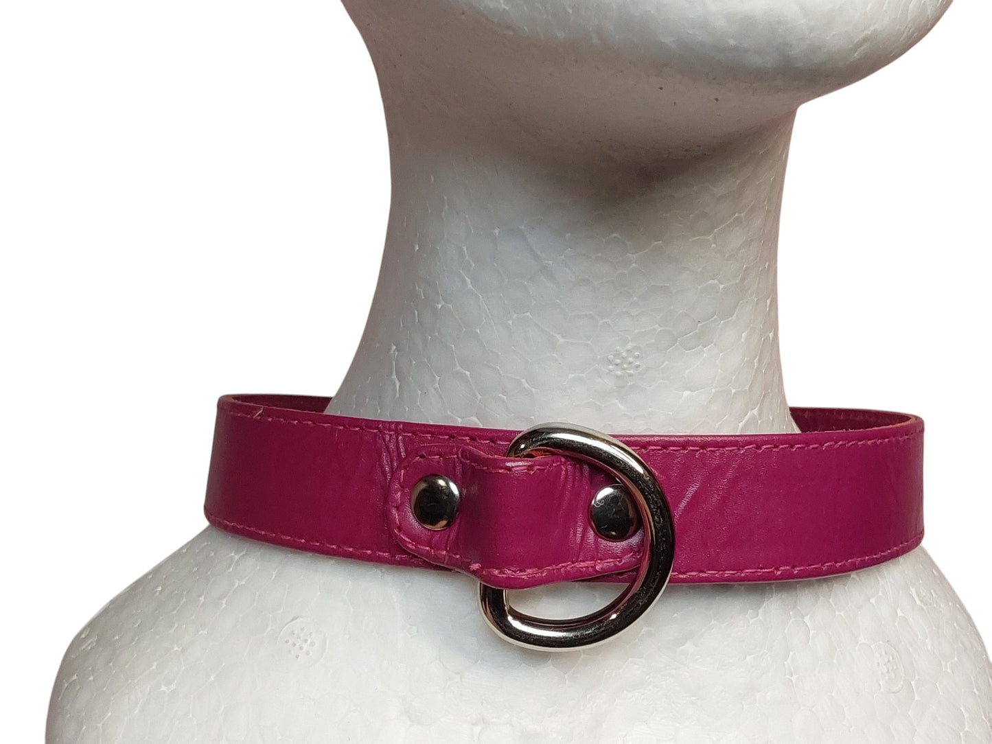 Handmade Leather BDSM/Bondage Double D-Ring Collar with  Reinforced Holes