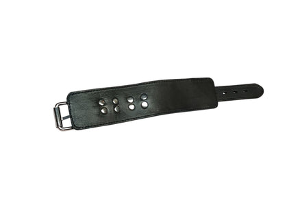 Handmade Leather Bondage/BDSM Plain  Wrist Cuffs — Black (Daily Wear Design)