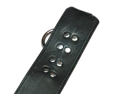 Handmade Leather Bondage/BDSM Plain  Wrist Cuffs — Black (Daily Wear Design)