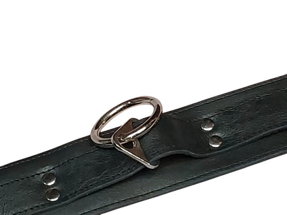 Handmade Leather Collar with  4 Rings (Adjustable BDSM Collar)