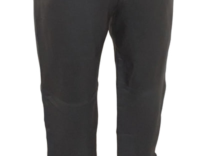 Women's Hand made 100% Leather Jeans , Genuine Luxurious  Soft Lambskin Leather Black Colour , Straight Leg Pants - No legs Zipper .