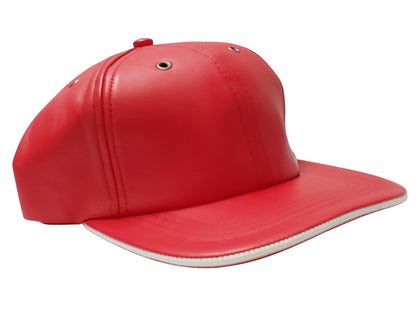 100% Hand Made, 6 Panel Sheep Leather, Mid Crown, Unisex Baseball Cap with Velcro Adjustable Back Strap