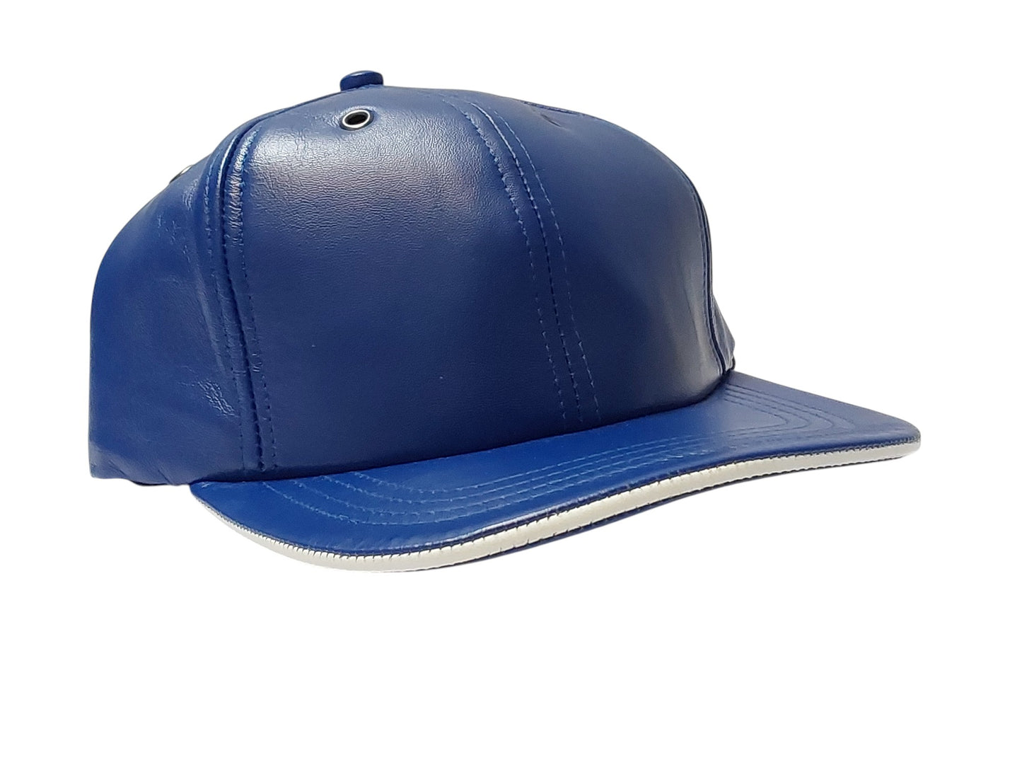 100% Hand Made, 6 Panel Sheep Leather, Mid Crown, Unisex Baseball Cap with Velcro Adjustable Back Strap